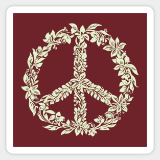 Floral Peace Symbol – Aesthetic Boho Art Sticker
